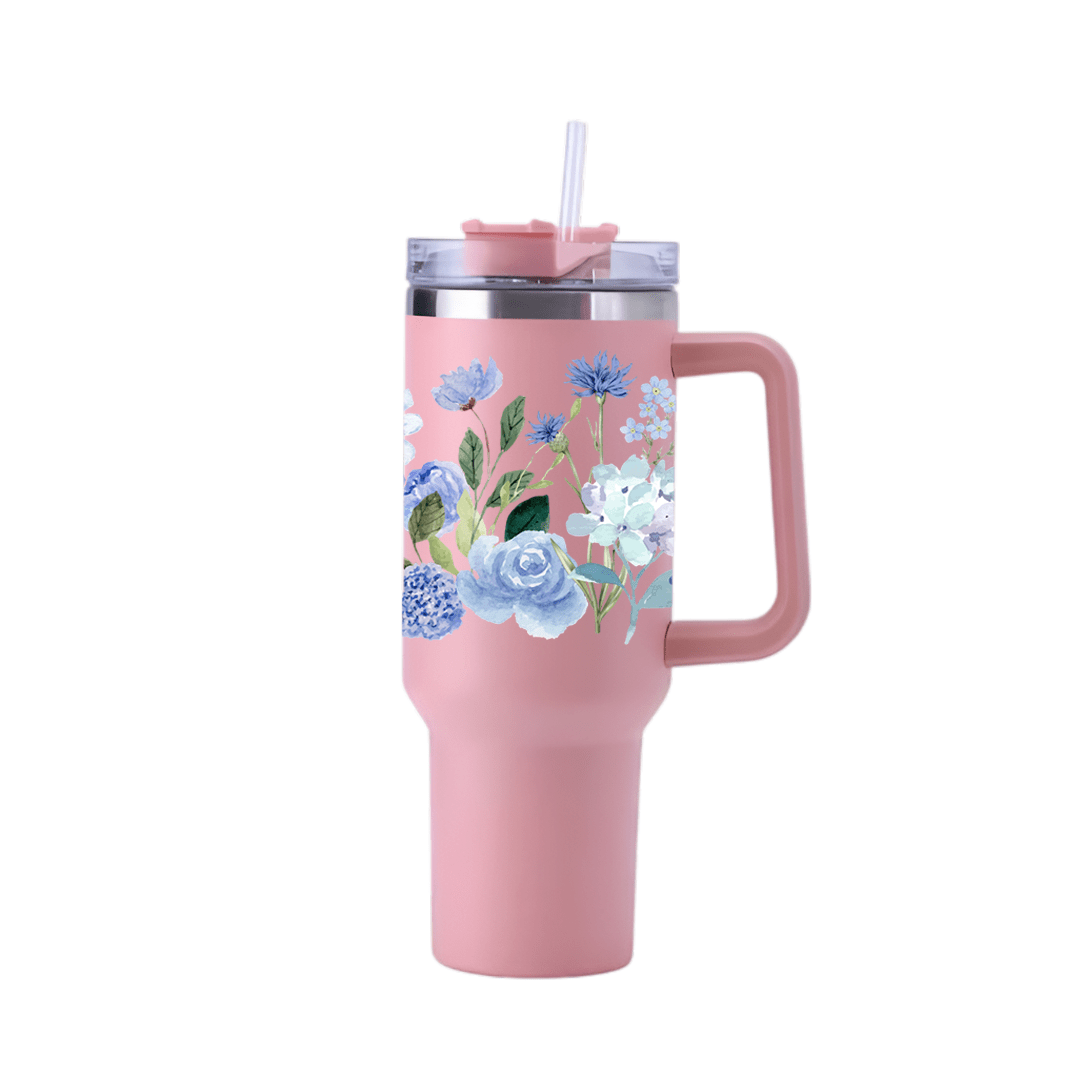 Indigo Bloom Art Tumbler - Memories InsiteINDIGO BLOOM ART TUMBLER WITHOUT CHARMS- (PINK)